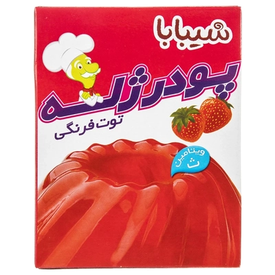 پودر ژله توت فرنگی پاکت شیبابا 100 گرم 
