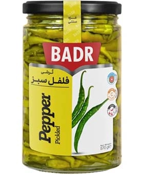 ترشی فلفل سبز بدر 570 گرم