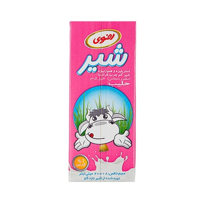 شیر استریل 1 درصد چربی رضوی 200 گرمی