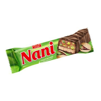 شکلات مغزدار کارامل پسته ای نانی 40 گرمی