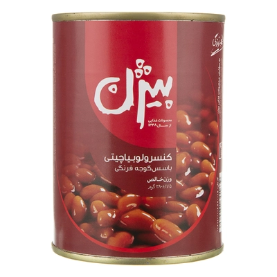 کنسرو لوبیا چیتی با سس گوجه فرنگی بیژن 380 گرم 