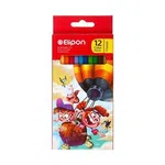 بسته مداد رنگی 12تایی مقوایی الیپون