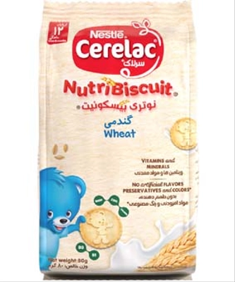 سرلاک نوتری بیسکویت گندمی 80 گرم