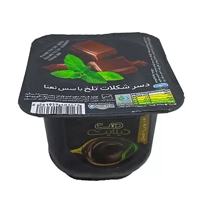دسر شکلات تلخ با سس نعنا دنت 100 گرمی