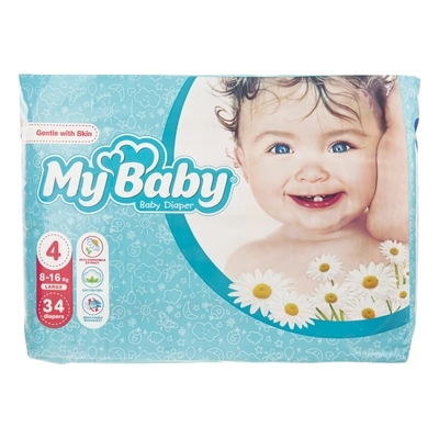 پوشک بچه سایز 4 مای بیبی پرمیوم 34 عدد 