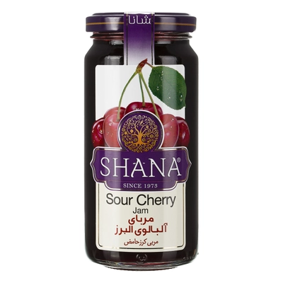 مربا آلبالو شیشه بلند شانا 310 گرم