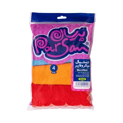 دستمال میکروفایبر سایز 30 در 30 پرسان 4 عدد