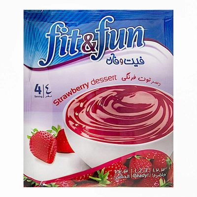پودینگ فوری توت فرنگی فیت و فان 110 گرم