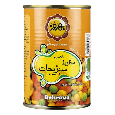 کنسرو مخلوط سبزیجات بهروز 380 گرم 