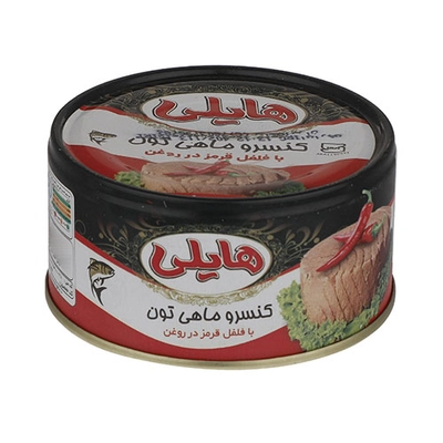  کنسروماهی تون فلفل قرمز هایلی 180 گرم