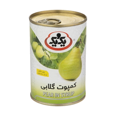 کمپوت گلابی قوطی یک و یک 420 گرم 